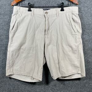 Johnnie-O Surfsuckers Shorts Men's 34 Beige Nylon Blend Casual Outdoor